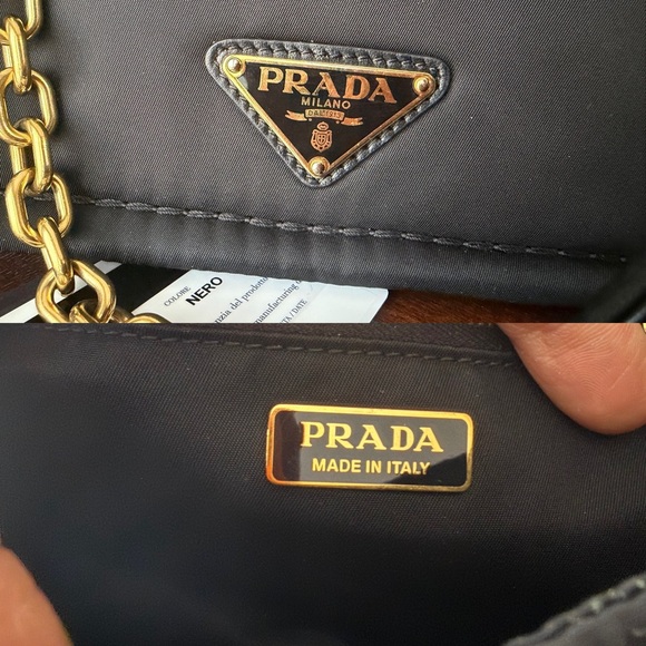 Authentic PRADA Tessuto 1BD199 Chain Bag - Picture 7 of 14